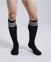 Striped Black Cotton Sports Socks